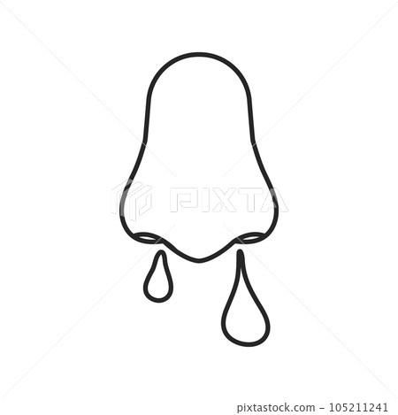 Allergic runny nose icon with mucus discharge Allergic runny nose icon with mucus discharge 105211241