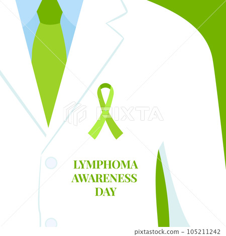 Lymphoma disease awareness day ribbon cartoon illustration 105211242