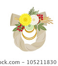 Illustration of shime decoration decorated with chrysanthemum flowers 105211830