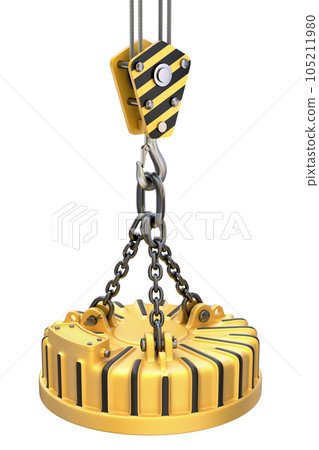 Lifting magnet with the hook 105211980