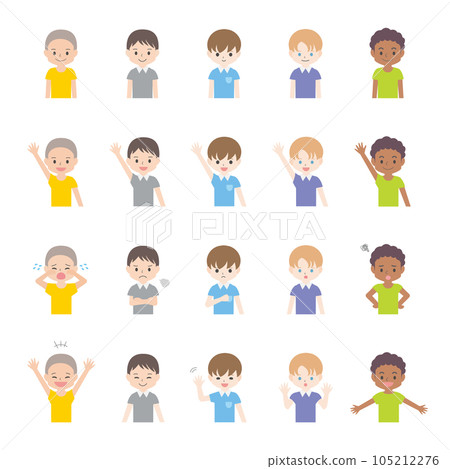 Boys upper body vector set 105212276