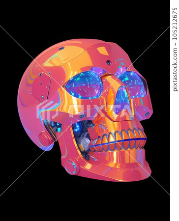 以機器人頭骨為主題的插圖 105212675