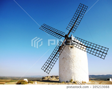 Big white windmills on La Mancha hill Big white windmills on La Mancha hill 105213088