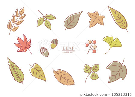 各種秋葉線描插畫素材集 各種秋葉線描插畫素材集 105213315