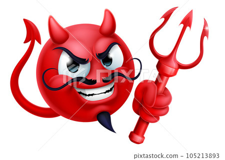 Devil Emoji Emoticon Man Face Cartoon Icon Mascot 105213893