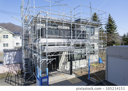 Appearance of a house under renovation (aerial photography) Appearance of a house under renovation (aerial photography) 105214151