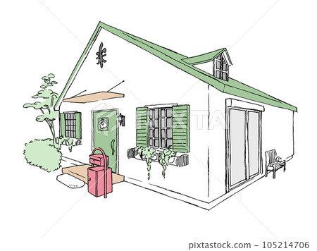 Cute one-story house (color) 105214706