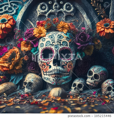 Dia de los muertos, Mexican Feast of the Dead, Day of the Dead and Halloween 105215446