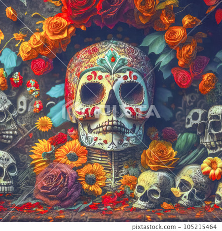 Dia de los muertos, Mexican Feast of the Dead, Day of the Dead and Halloween Dia de los muertos, Mexican Feast of the Dead, Day of the Dead and Halloween 105215464