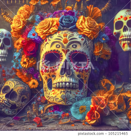 Dia de los muertos, Mexican Feast of the Dead, Day of the Dead and Halloween Dia de los muertos, Mexican Feast of the Dead, Day of the Dead and Halloween 105215465