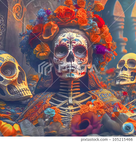 Dia de los muertos, Mexican Feast of the Dead, Day of the Dead and Halloween Dia de los muertos, Mexican Feast of the Dead, Day of the Dead and Halloween 105215466