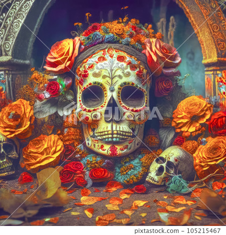 Dia de los muertos, Mexican Feast of the Dead, Day of the Dead and Halloween Dia de los muertos, Mexican Feast of the Dead, Day of the Dead and Halloween 105215467