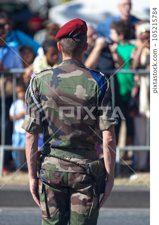 Captain of French Army parading during Bastille Day Captain of French Army parading during Bastille Day 105215784