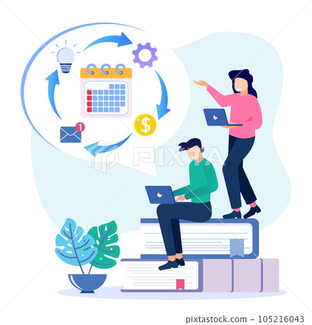 Illustration vector graphic cartoon character of business schedule 105216043