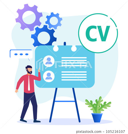 Illustration vector graphic cartoon character of recruitment 105216107