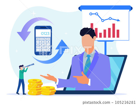 Illustration vector graphic cartoon character of audit 105216281