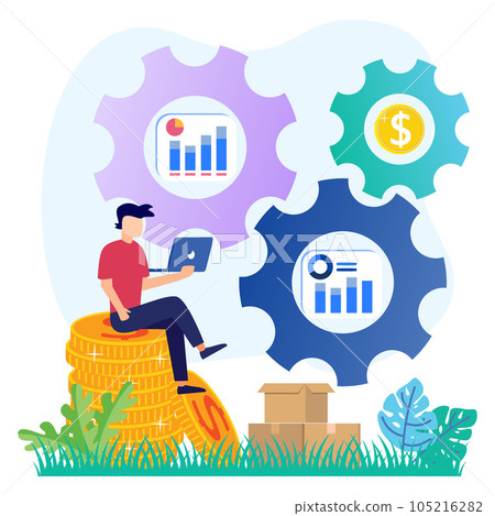 Illustration vector graphic cartoon character of stock trades Illustration vector graphic cartoon character of stock trades 105216282