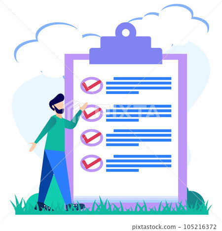 Illustration vector graphic cartoon character of checklist 105216372