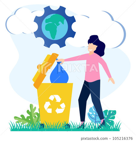 Illustration vector graphic cartoon character of Environmentally friendly technology Illustration vector graphic cartoon character of Environmentally friendly technology 105216376
