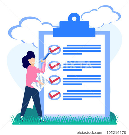 Illustration vector graphic cartoon character of checklist Illustration vector graphic cartoon character of checklist 105216378
