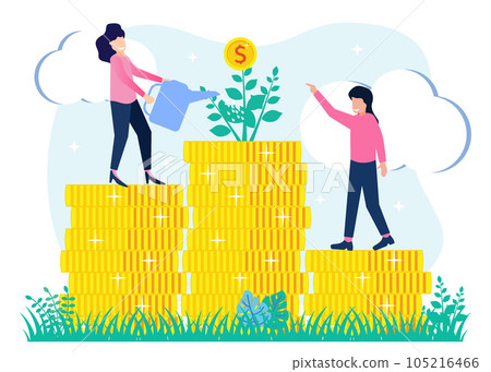 Illustration vector graphic cartoon character of Business revenue growth Illustration vector graphic cartoon character of Business revenue growth 105216466