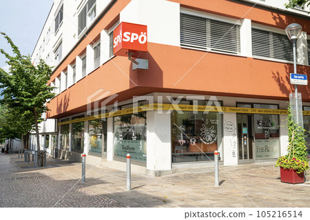 the social democratic party headquarters building in Villach, Austria. the social democratic party headquarters building in Villach, Austria. 105216514
