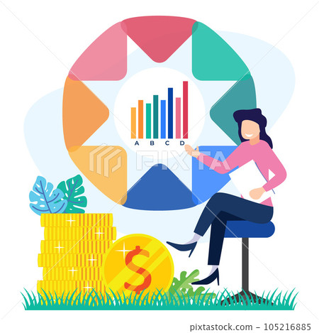 Illustration vector graphic cartoon character of stock market 105216885