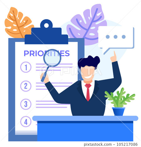 Illustration vector graphic cartoon character of priorities Illustration vector graphic cartoon character of priorities 105217086