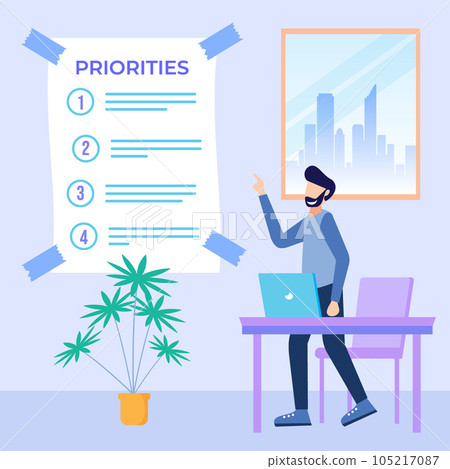 Illustration vector graphic cartoon character of priorities Illustration vector graphic cartoon character of priorities 105217087