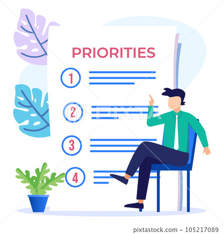 Illustration vector graphic cartoon character of priorities 105217089