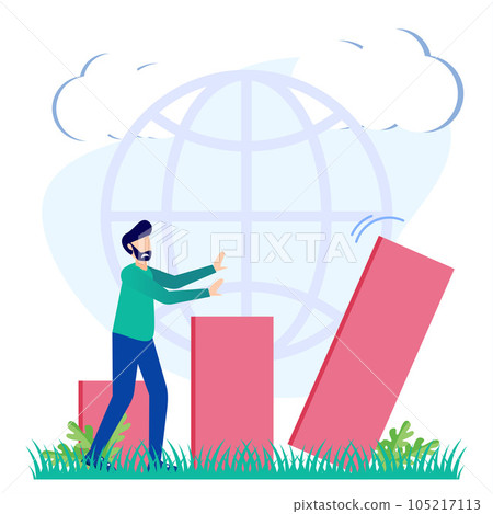 Illustration vector graphic cartoon character of global crisis 105217113