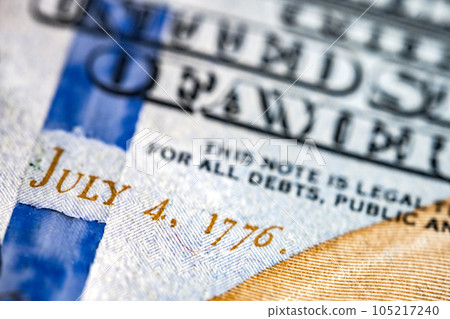 Macro view of one hundred dollars bill 105217240