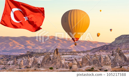 Hot air balloons in Cappadocia, Turkey 105217388