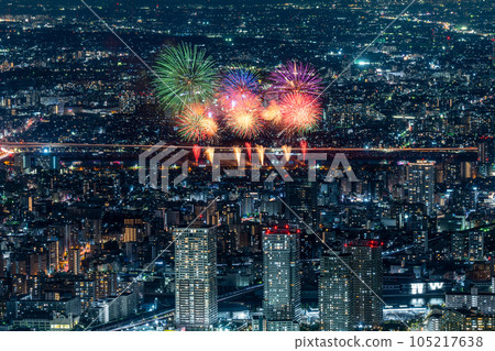 東京夜景和足立煙花 105217638