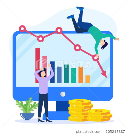 Illustration vector graphic cartoon character of crisis 105217887