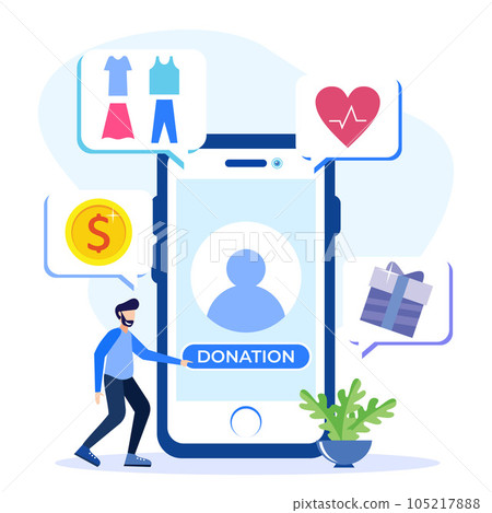 Illustration vector graphic cartoon character of donation 105217888