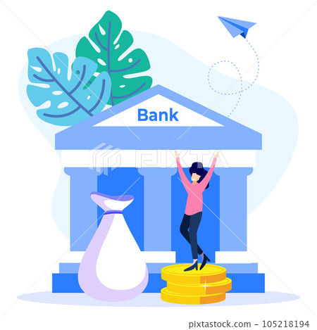 Illustration vector graphic cartoon character of bank 105218194