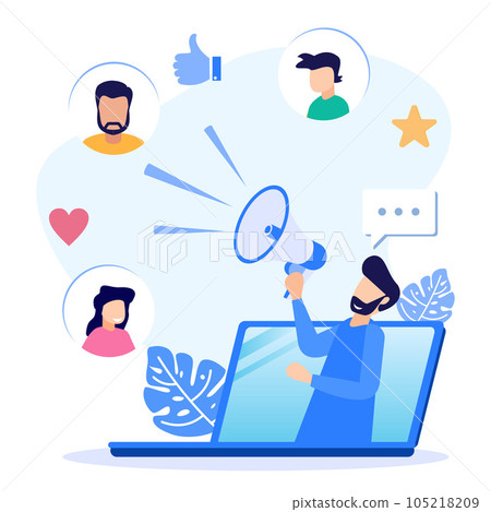 Illustration vector graphic cartoon character of referral program 105218209