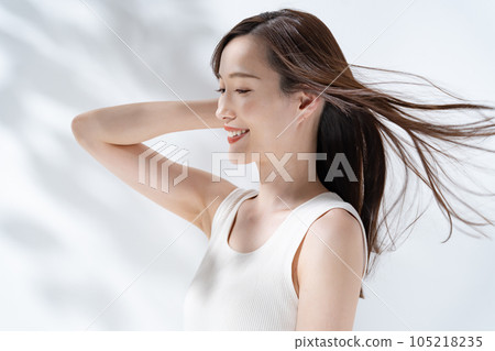 Hair care woman with long hair Hair care woman with long hair 105218235