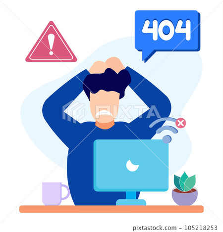 Illustration vector graphic cartoon character of not connected Illustration vector graphic cartoon character of not connected 105218253