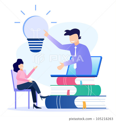 Illustration vector graphic cartoon character of business consulting Illustration vector graphic cartoon character of business consulting 105218263