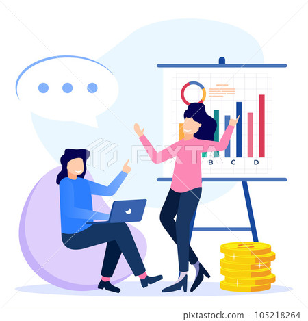 Illustration vector graphic cartoon character of business consulting Illustration vector graphic cartoon character of business consulting 105218264