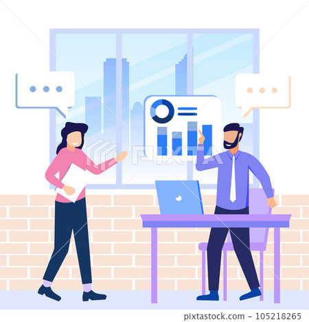 Illustration vector graphic cartoon character of business consulting Illustration vector graphic cartoon character of business consulting 105218265