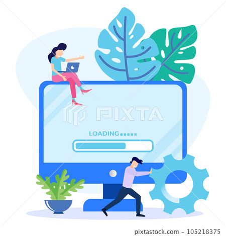 Illustration vector graphic cartoon character of loading Illustration vector graphic cartoon character of loading 105218375