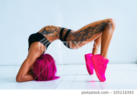 Sports stretching 105218393