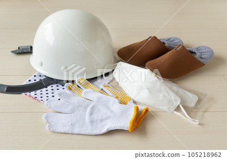 Disaster prevention helmet and work gloves, mask, slippers disaster prevention goods 105218962