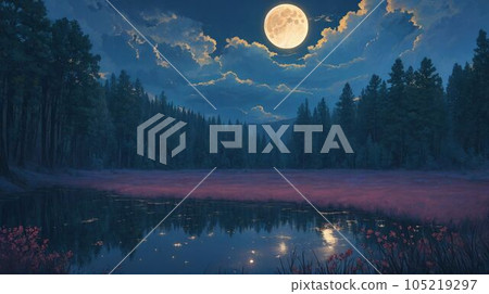 月夜林湖花 105219297