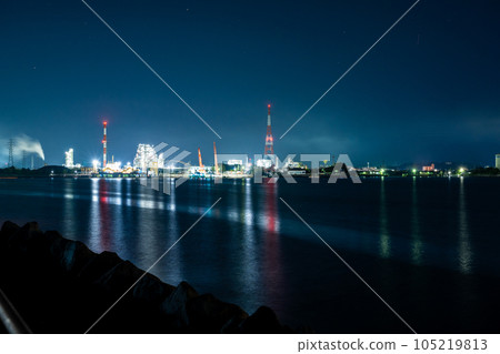 Night illumination of Miike Port in Omuta City, Fukuoka Prefecture Night illumination of Miike Port in Omuta City, Fukuoka Prefecture 105219813