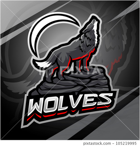 Wolves esport mascot logo design 105219995