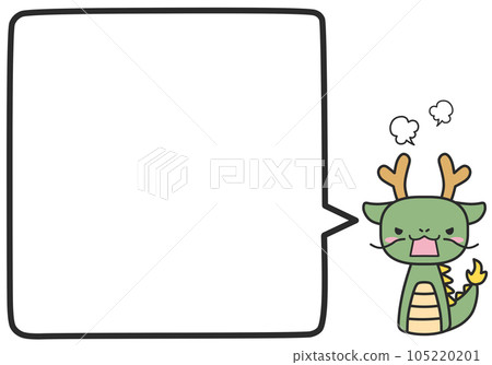 An angry dragon and a simple square speech bubble An angry dragon and a simple square speech bubble 105220201